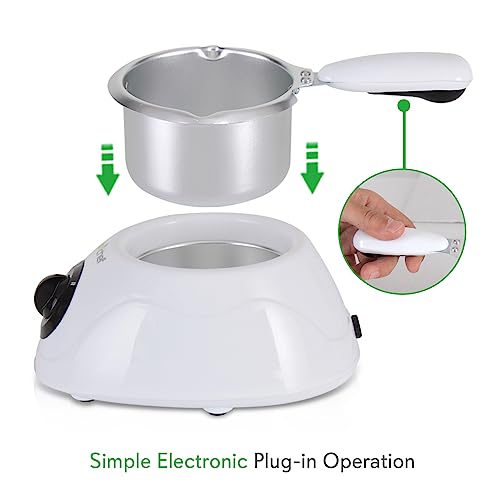 NutriChef Chocolate Melting Warming Fondue Pot - 25W Chocolate Melter 8.8 Oz Capacity - Keep Warm Dipping Function & Removable Pot - Perfect for Melting Chocolate, Butter & Cheese - Parties & Dessert
