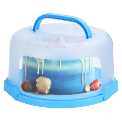 Cake Carrier with Lid and Handle,Fit 10” Cake Stand Cake Holder Container - color: Blue
