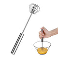 Egg Beater, Hand Easy Whisk Stainless Steel Hand Push Egg Beater Manual Mixer Blender for Home Kitchen Tool Whisking, Beating & Stirring (12 Inch) - size: 304-12 inch