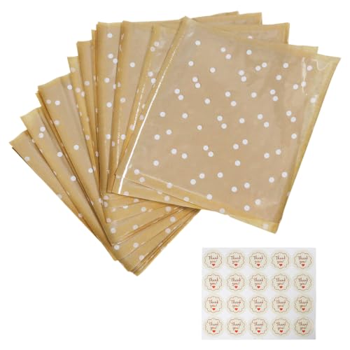 100Pcs 7.1x7.5 Inch Heat Sealable Bakery Bags (Polka Dot) - color: Polka Dot