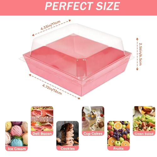20Pcs Small Charcuterie Boxes with Clear Lids, Food Container, Pink - color: Pink 20