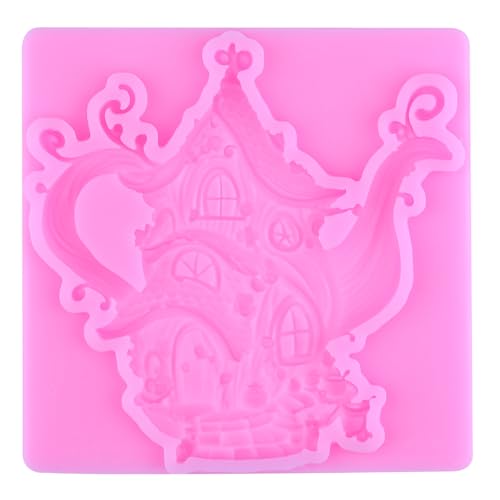 Tea Pot House Silicone Mold Fairy Home Fondant Molds Set Of 2 - color: Style K