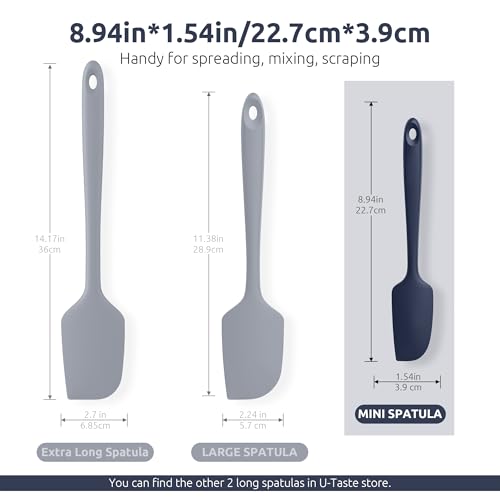 U-Taste Small Mini Silicone Spatula, 9in Rubber Jar Scraper, Midnight Blue - color: Midnight Blue