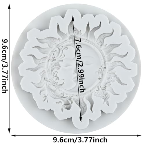 Sun Goddess Relief Silicone Mold Sun Moon Face Fondant Molds - color: Style B