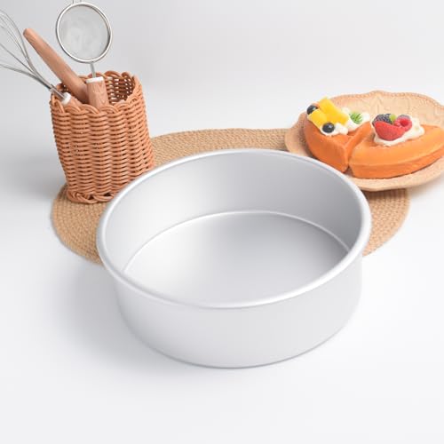 9 x 3 Inch Round Cake Pans Set of 2, Aluminum Round Cake Tin, Baking Cake Pan for Wedding, Party, Family Occasions, Chocolate, Bread. (Round, 9×3 Round Cake Pan, Set of 2) - color: Silver, size: 9 x 3 Inch Round Cake Pan, Set of 2