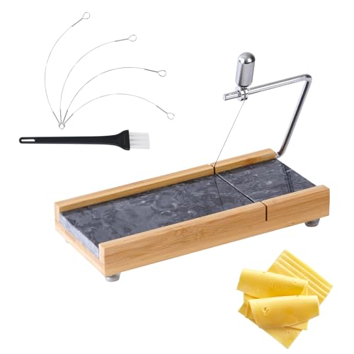 Tianman Marble Cheese Slicer/Cutter & 4 Cutting Wires,Heavy Duty8.27"x 4.4" - color: Black