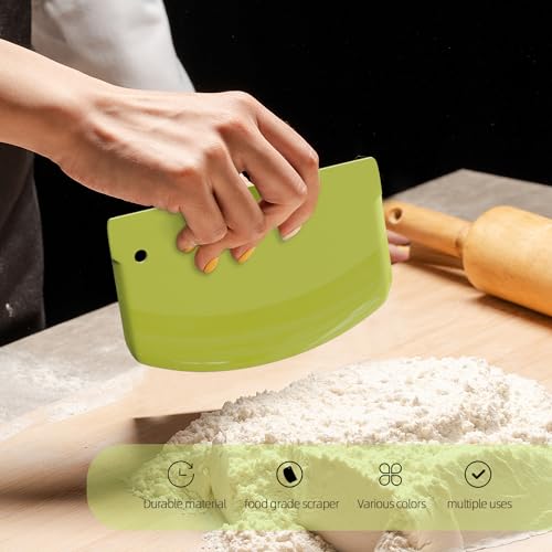 Hard Dough Scraper 4 PCs PP Plastic Bench Scraper Food Scraper
