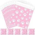 Pasimy 200 Pcs Dog Paw Treat Bags, Clear Self Adhesive Pink - color: Pink