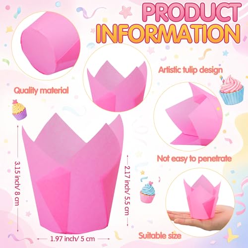 600 Pcs Tulip Cupcake Liners, Solid, Bright Colors - color: Bright Colors
