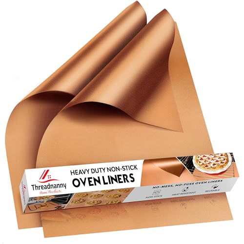 Oven Liners for Bottom of Oven - 17"x 25" Large Heavy Duty Non-Stick 2 Pack - color: Copper, size: 2 Pack (17" x 25")