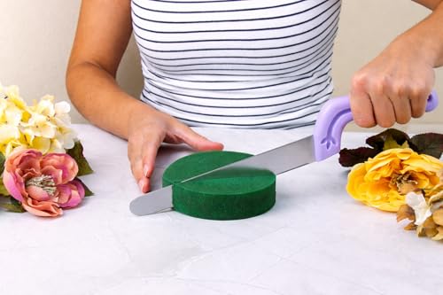 Pack of 6 FLOFARE Round Floral Foam Blocks for Fresh and Artificial Flowers, Each (4" X 1.4"), Dry & Wet Green Flower Foam for Flower Arrangements & Florist Supplies - size: 4"