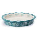 Wisenvoy Pie Pan Ceramic Pie Dish Pie Plate Porcelain Deep Dish Pie Pan Non-Stick Pie Pans - color: Blue Green