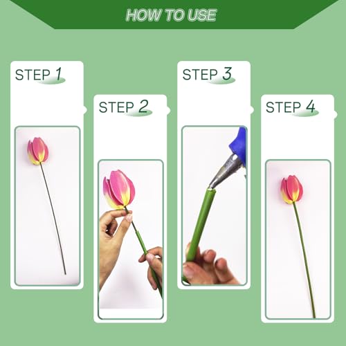 6MM Green floral path pipe, used to thicken artificial flower stems 100PCS - size: Green 6MM100PCS