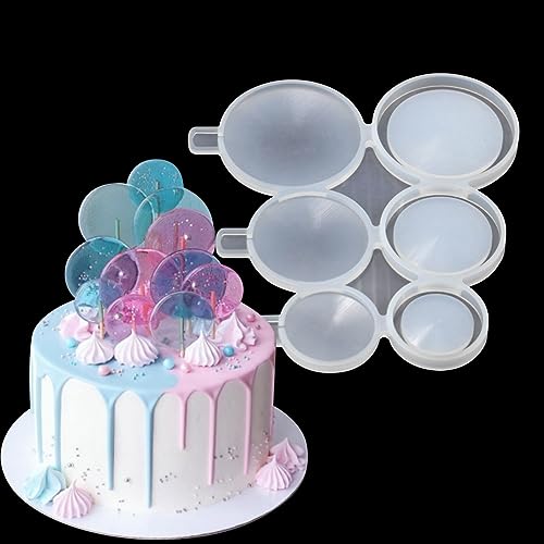 mostsom Chocolate Silicone Mold Silicone Mold Round Lollipop Mold Cake Decorating Tools 3D Snack Tool For Same as Snack Party Kitchen 2PCS (G_ Round) - size: G_ Round