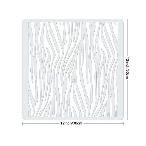 9PCS 12 Inch Animal Print Stencils for Painting on Wood Wall Fabric, CINPIUK Large Safari Animal Print Airbrush Stencil Snakeskin Leopard Zebra Alligator Scale Reusable Templates DIY Crafts - size: 12 Inch