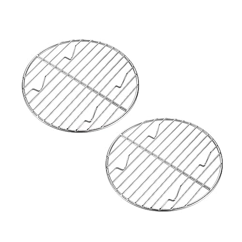 CAMPINGMOON 2pcs Round round cooling rack 304 Stainless Steel Cooking Grid Grill (φ6.7 inches, W17-2P) - color: φ6.7 inches, W17-2P