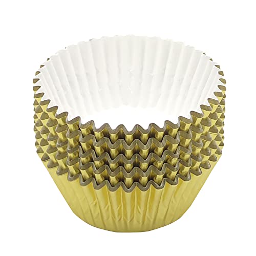 Standard Gold Foil Cupcake Liners Muffin Baking Cups for Party and More, 100-Count - color: Gold