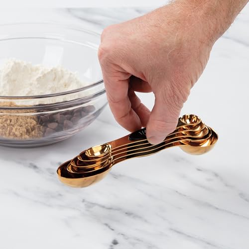 Progressive International Magnetic Measuring Spoons, Set of 5 – Black, Easy to Store with Magnetic Design (Rose Gold) - color: Rose Gold