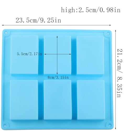 6 Cavity Long Rectangle Bar Silicone Chocolate Molds Set Of 2 - color: Pink and Blue