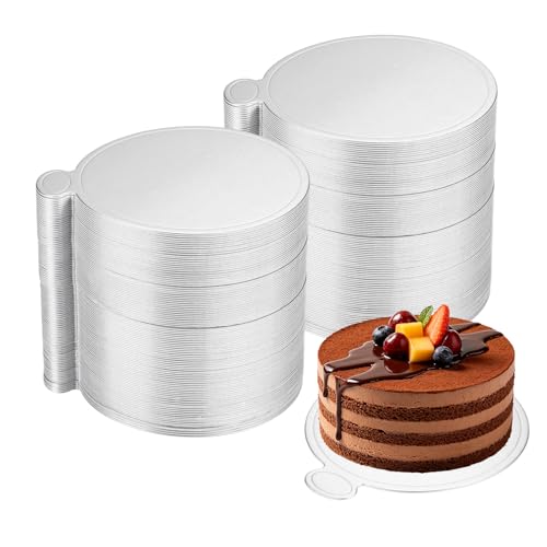 uxcell 300Pcs Mini Cake Board 3.5" Cardboard Cake Base Round Paper Silver - color: Silver, size: 3.5 Inch
