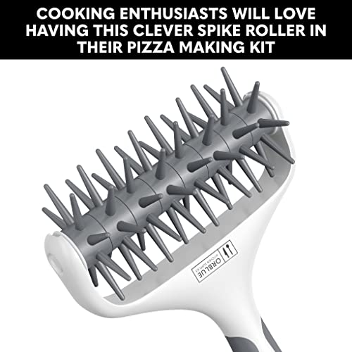 Orblue Pizza Dough Docker, Pastry Roller with Spikes, Pizza Docking Tool for Home & Commercial Kitchen - Pizza Making Accessories that Prevent Dough from Blistering Gray - color: Gray