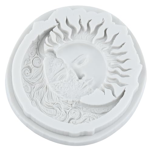 Sun Moon Face Silicone Mold Sun Moon Star Swirl Fondant Molds - color: Style A