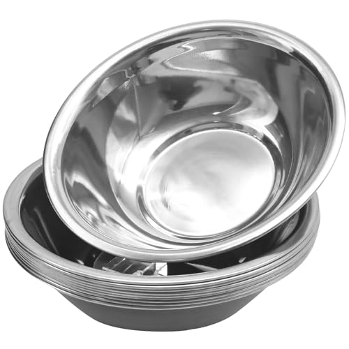 10 Pack 6.5 Inch Small Stainless Steel Bowls for Prep and Cereal