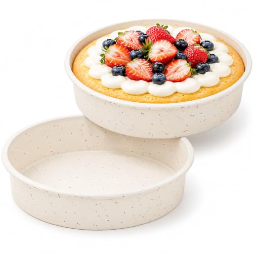 Vinino 10 Inch Cake Pans, 2 Pack Silicone Pans with Steel Frame - size: 10 Inch – Large