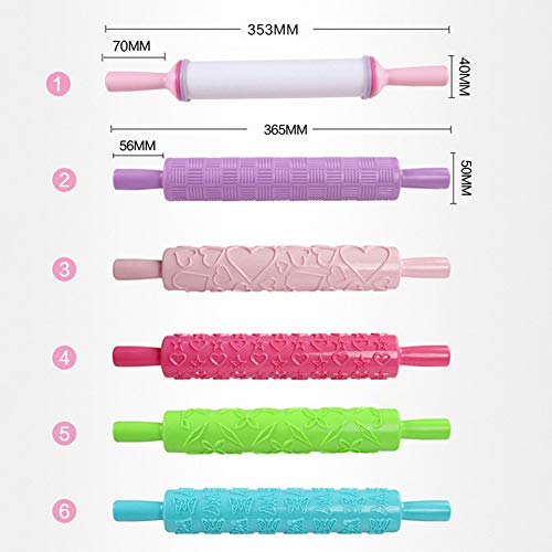 Embossed Fondant Rolling Pin 36.5 cm Textured Plastic