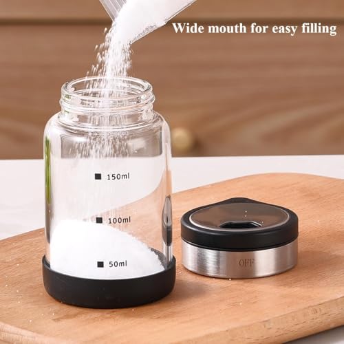 Verdental 6 oz Small Salt or Pepper Shaker, 4 Settings, S/M/Pour/OFF - size: 6 oz (2.3*4.3 in)
