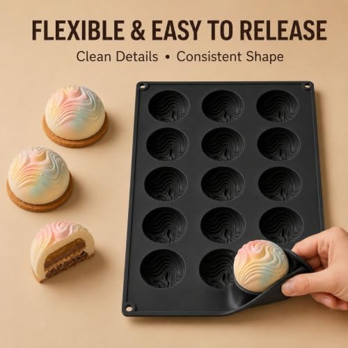 Rotating Chocolate Silicone Mold, 3D Candy Dessert Baking Mold - color: black-010