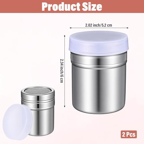 Hecila 2PCS Powder Sugar Shaker Duster, Powdered Sugar Shaker Duster