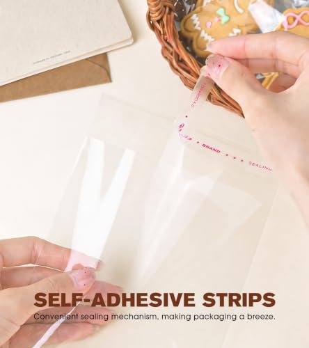Yuiicaov 100 Pcs Clear Self Sealing Cellophane Bags, 8.5x11 Inches Cookie Bags Resealable Sleeves Bags for Photo Mats, Documents, Notebook, Paper or Gifts, 3 Mils Individual Self Adhesive Wrappers - size: 8.5x11 Inch (Pack of 100)