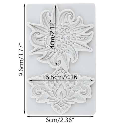 Lingzhi Baroque Style Silicone Mold Curlicues Scroll Lace Fondant Molds - color: Style H