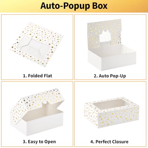 Ocmoiy 12 PCS Christmas Cookie Boxes for Gift Giving, 9x6x3 Inch