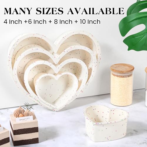 4 Inch Mini Heart Shaped Cake Pans for Baking, Cream, Set of 2 - color: Heart, size: 4 inch