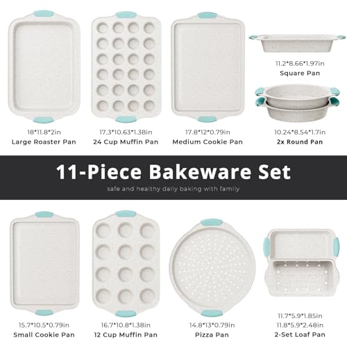 11-Piece Non-Toxic Bakeware Set – Nonstick, Stackable & Oven Safe Pans set