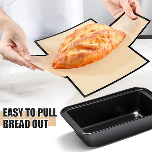 8 Pcs Loaf Pan with Liners Set 8 x 4 Inch Non-stick Bread Pan - color: Black, size: 8 x 4 Inch