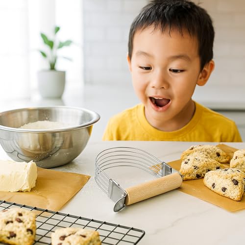 Mrs. Anderson’s Baking 6-Wire Pastry Cutter and Dough Blender, Stainless Steel with Wood Handle - style: Wire Pastry Blender, Wood Handle