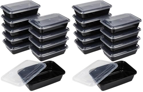 GoodCook Meal Prep Containers, Single Compartment, BPA-Free Reusable Food Storage, Black, Microwave & Freezer Safe, Stackable Meal Prep Containers for Lunches and Snacks (Pack of 2) - size: 1 Count (Pack of 2)