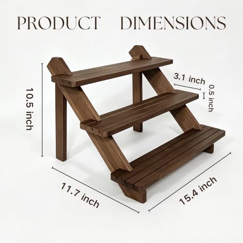 Wood Display Stand 3 Tiered Cupcake Dessert Display Snack Stepped Rack Wooden Tiered Cookie Display Table Trays Food Display Risers for Christmas Party Vendor Wedding Farmhouse Decor (3 Tier) - size: 3-Layer Cake Rack