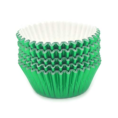 Standard Green Foil Cupcake Liners Muffin Baking Cups for Party and More, 100-Count - color: Green