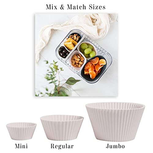 The Silicone Kitchen Reusable Silicone Baking Cup Silicone Muffin Liners for Cupcakes, BPA Free, Regular, 24 Pack, White Blue Green - size: Standard