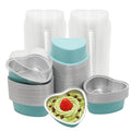 100 Pack 3.4oz Aluminum Cake Pans with Lids, Blue - color: Blue, size: Heart