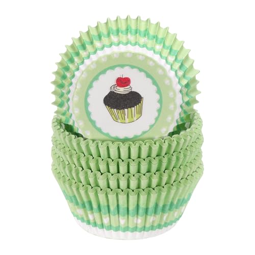 HARFINGTON 100 Count Cupcake Liners Cupcake Cups Cake Green - color: Green White