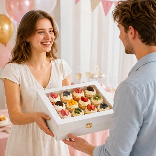 MUMULULU 4 PCS 19x14x6inch White Rectangular Cake Boxes with Cake Boards - size: White 19×14×6