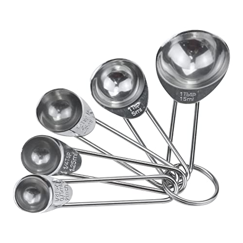 Antrader 5Pcs Measuring Spoons Set-1/8 tsp, 1/4 tsp, 1/2 tsp,1 tsp & 1 tbsp