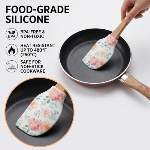2PCS Silicone Spatula Set, Heat Resistant Baking Spatulas Food Grade Silicone Scraper Spatula for Mixing, Cooking, and Baking, Non-Stick Rubber Jar Spatulas with Hanging Hole Moderately Soft and Firm - color: Butterfly
