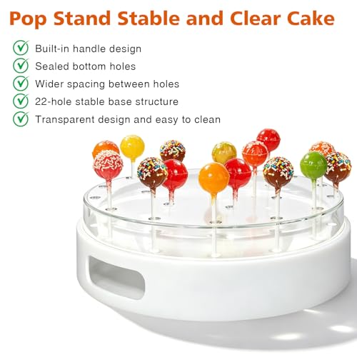 Cake Pop Stand, 22-Hole Clear Double-Layer Holder for Parties