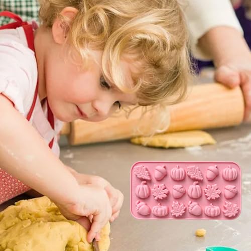 RIICFDD Fall Silicone Molds for Chocolate,2 Piece 36-Cavities Autumn Molds - color: Styl 2